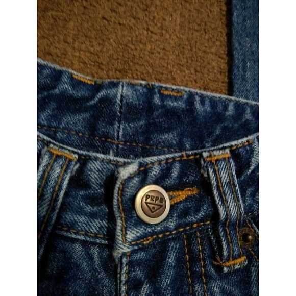 Y2K 90s Small Vintage high waist Pepe BETTY Tapered Mom Jeans SZ 5 / 6 dark wash - Picture 4 of 12